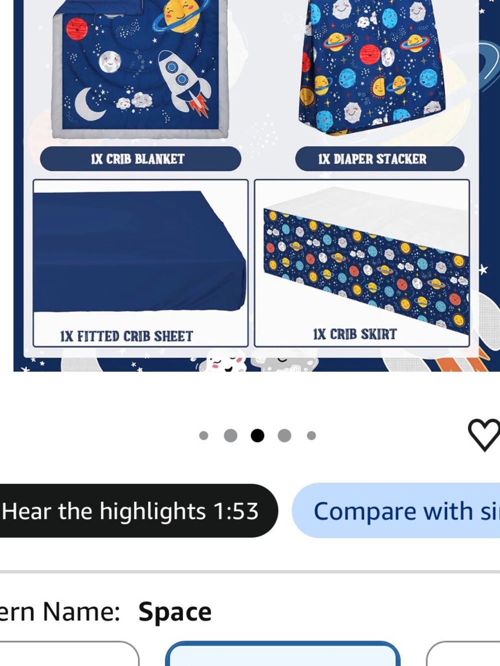 Amazon Space Print Baby Bibs in Navy, Yellow, Red